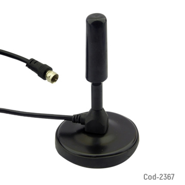 Antena TV Digital HD Coaxial, Con Iman Cable 5 Metros, En Blister